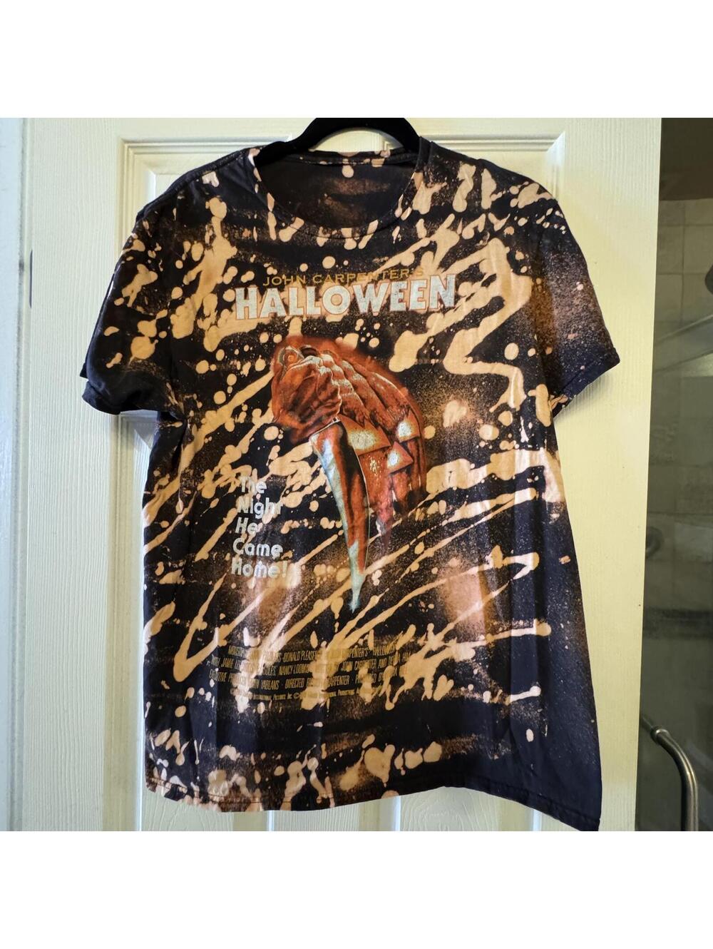 Halloween Movie Graphic T-Shirt Bleach Splatter Design
